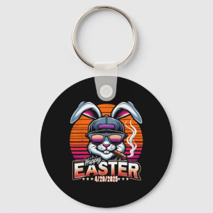 Easter Bunny Weed Funny Humour Key Ring