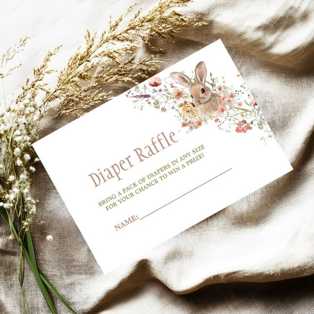 Easter Bunny Wildflower Baby Shower Diaper Raffle Enclosure Card (Creator Uploaded)