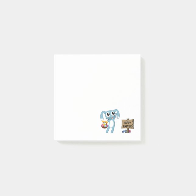 Easter Bunny wishes Happy Easter Post-it Notes (Front)