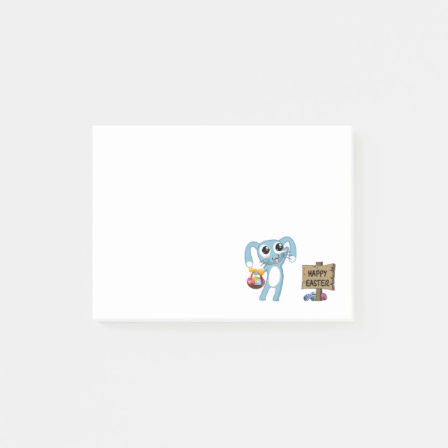 Easter Bunny wishes Happy Easter Post-it Notes (Front)