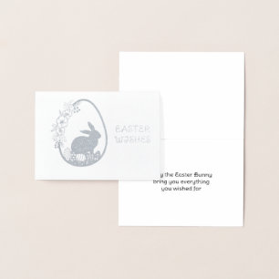 Easter Bunny Wishes Silver Foil Card