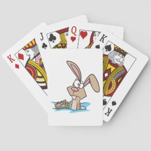 Easter Bunny With A Basket Playing Cards