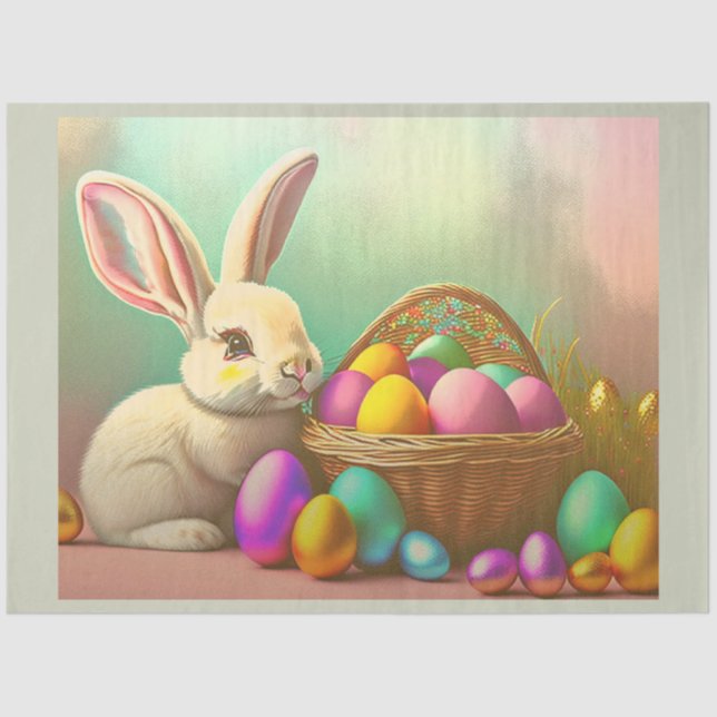 Easter Bunny With Basket Collection Tissue Paper (Front)