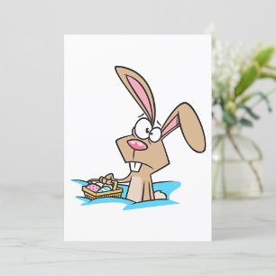 Easter Bunny with Basket of Eggs Invitation