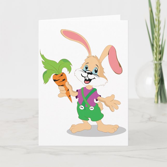 Easter Bunny With Carrot Greeting Cards (Creator Uploaded)