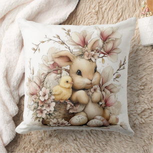 Easter Bunny With Chick Cushion