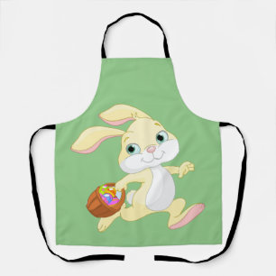 EASTER BUNNY WITH COLORFUL EASTER EGG BASKET APRON