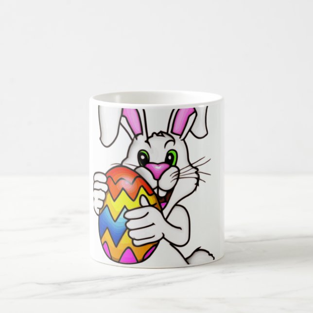 EASTER BUNNY WITH COLORFUL EASTER EGG MAGIC MUG (Center)
