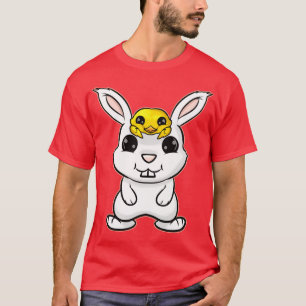 Easter Bunny With Cute Chick On Head On Easter  T-Shirt