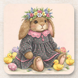 Easter Bunny with Ducklings Coaster