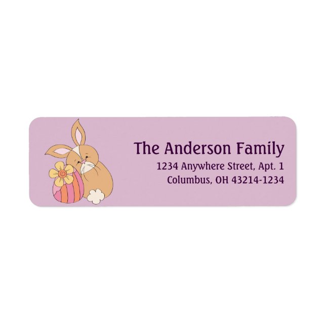 Easter Bunny with Easter Egg Return Address Labels (Front)