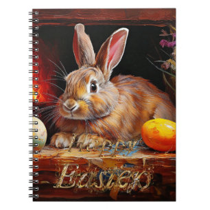 Easter bunny with Easter eggs Happy Easter Notebook