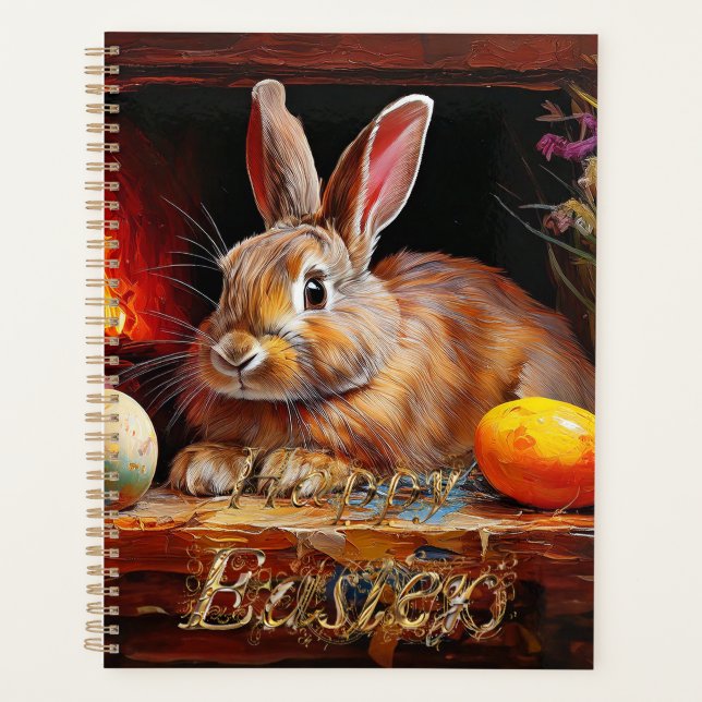Easter bunny with Easter eggs Happy Easter Planner (Front)