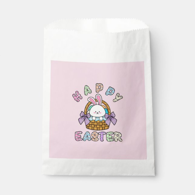 Easter Bunny With Eggs Basket  Favour Bag (Front)