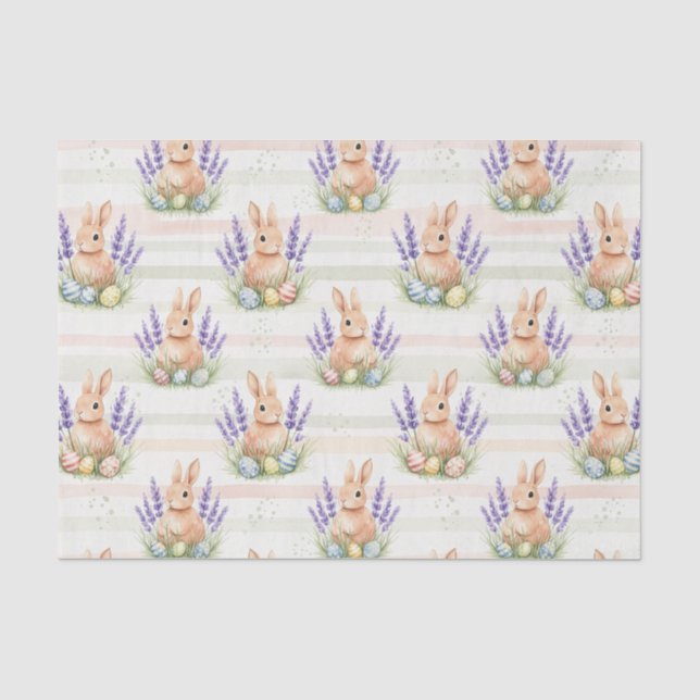 Easter Bunny with Eggs Spring Pastel Pattern (10) Tissue Paper (Front)