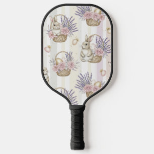 Easter Bunny with Eggs Spring Pastel Pattern (11) Pickleball Paddle