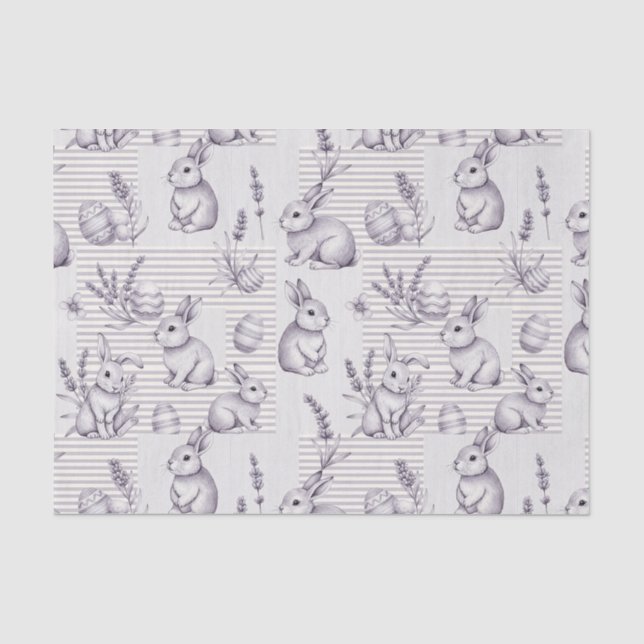 Easter Bunny with Eggs Spring Pastel Pattern (12) Tissue Paper (Front)