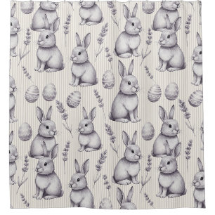Easter Bunny with Eggs Spring Pastel Pattern (13) Shower Curtain