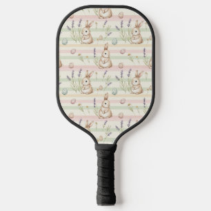 Easter Bunny with Eggs Spring Pastel Pattern (1) Pickleball Paddle