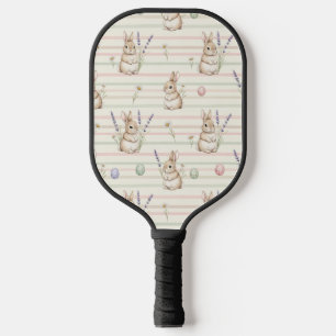 Easter Bunny with Eggs Spring Pastel Pattern (2) Pickleball Paddle