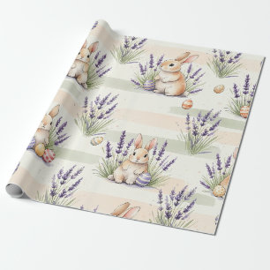 Easter Bunny with Eggs Spring Pastel Pattern (3) Wrapping Paper