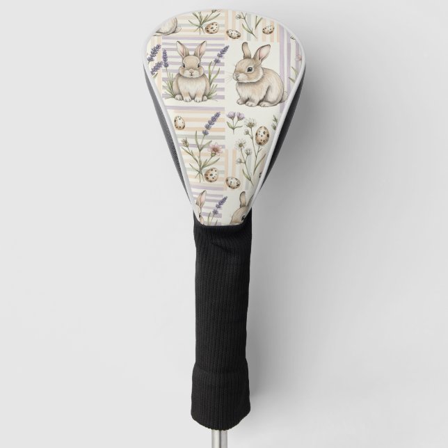Easter Bunny with Eggs Spring Pastel Pattern (5) Golf Head Cover (Front)