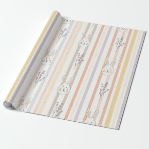 Easter Bunny with Eggs Spring Pastel Pattern (8) Wrapping Paper