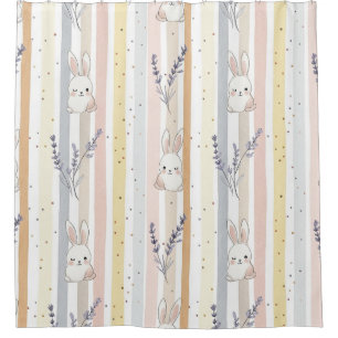 Easter Bunny with Eggs Spring Pastel Pattern (9) Shower Curtain
