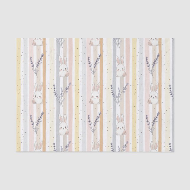 Easter Bunny with Eggs Spring Pastel Pattern (9) Tissue Paper (Front)