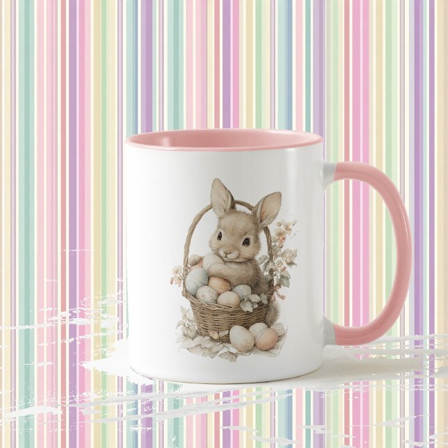 Easter bunny with flowers and Easter eggs Mug (Creator Uploaded)