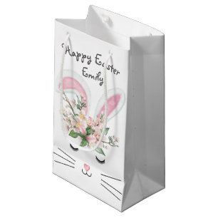 Easter Bunny with Flowers   Small Gift Bag