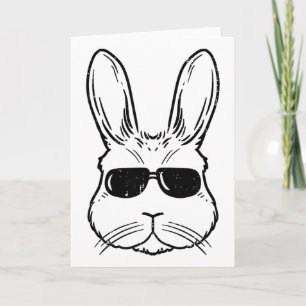 Easter Bunny With Gles Rabbit Face Men Women Kids Card