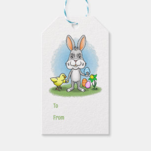 Easter Bunny with the colourful Easter eggs Gift Tags
