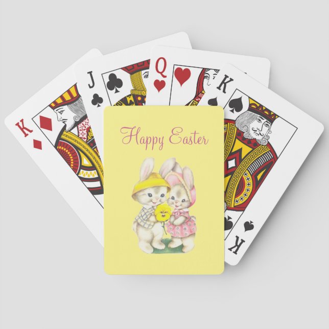 Easter Bunny Yellow Narcis    Playing Cards (Back)