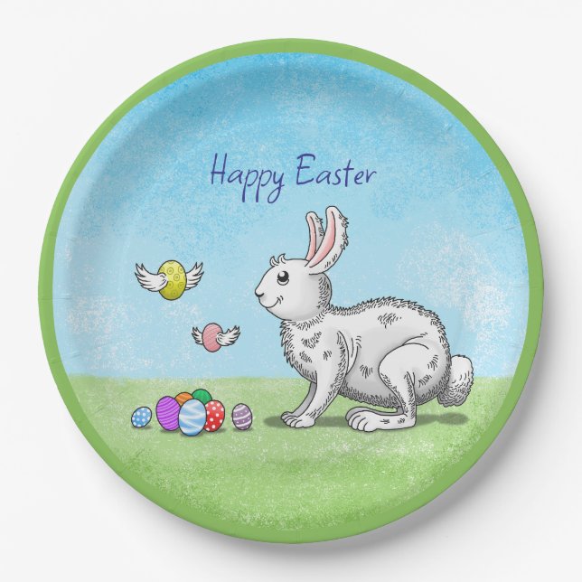 Easter Bunny's Egg Hunt Paper Plate (Front)