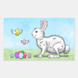 Easter Bunny's Egg Hunt Rectangular Sticker