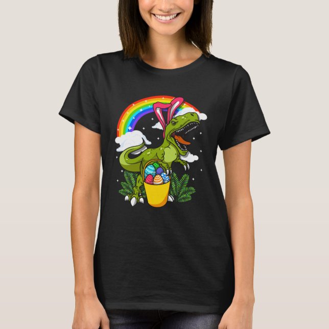 Easter Bunnysaurus Rex Dinosaur Egg Hunt Bunny T-Shirt (Front)