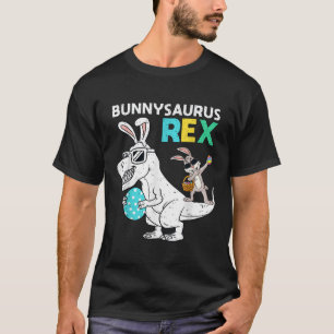 Easter Bunnysaurus T Rex Dino Dabbing Rabbit Boys  T-Shirt