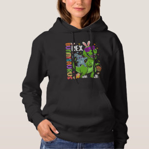 Easter Bunnysaurus T Rex Dino Dabbing Rabbit Hoodie