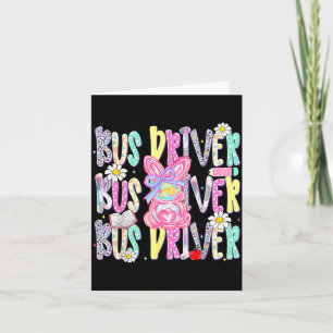Easter Bus Driver Cute Colourful Spring Shirt Card