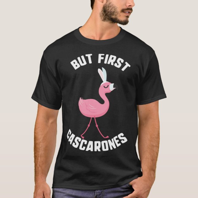 Easter But First Cascarones Flamingo Kids Spring B T-Shirt (Front)