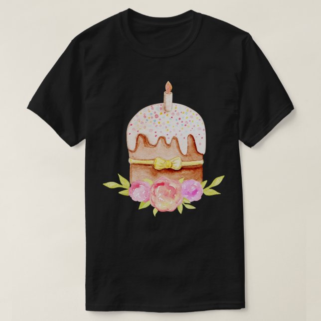 Easter cake with candle T-Shirt (Design Front)