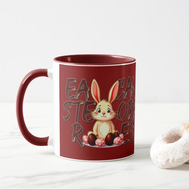 Easter Calories Stories – Funny Bunny - caneca Mug (With Donut)