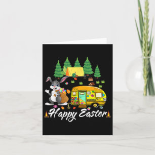 Easter Camping Cute Bunny Eggs Happy Easter Day  Card