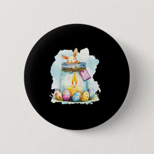Easter Candles In Decorative Jars Surrounded By Ea 6 Cm Round Badge