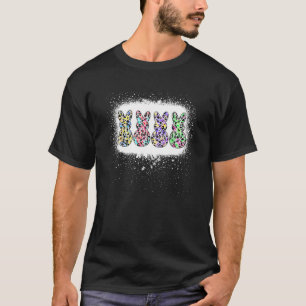 Easter Candy Leopard Bleached Bunny Girl Women Eas T-Shirt
