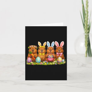Easter capybara ears bunny eggs spring jesus card