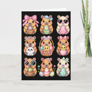 Easter Capybaras Cute Capybara Egg Hunting Bunny K Card