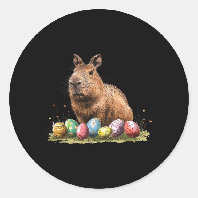 Easter Capybyra Easter Capybyra Happy Easter  Classic Round Sticker (Front)