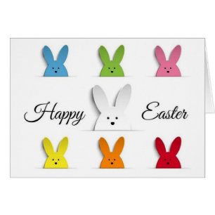Easter Card - Colored Bunny's